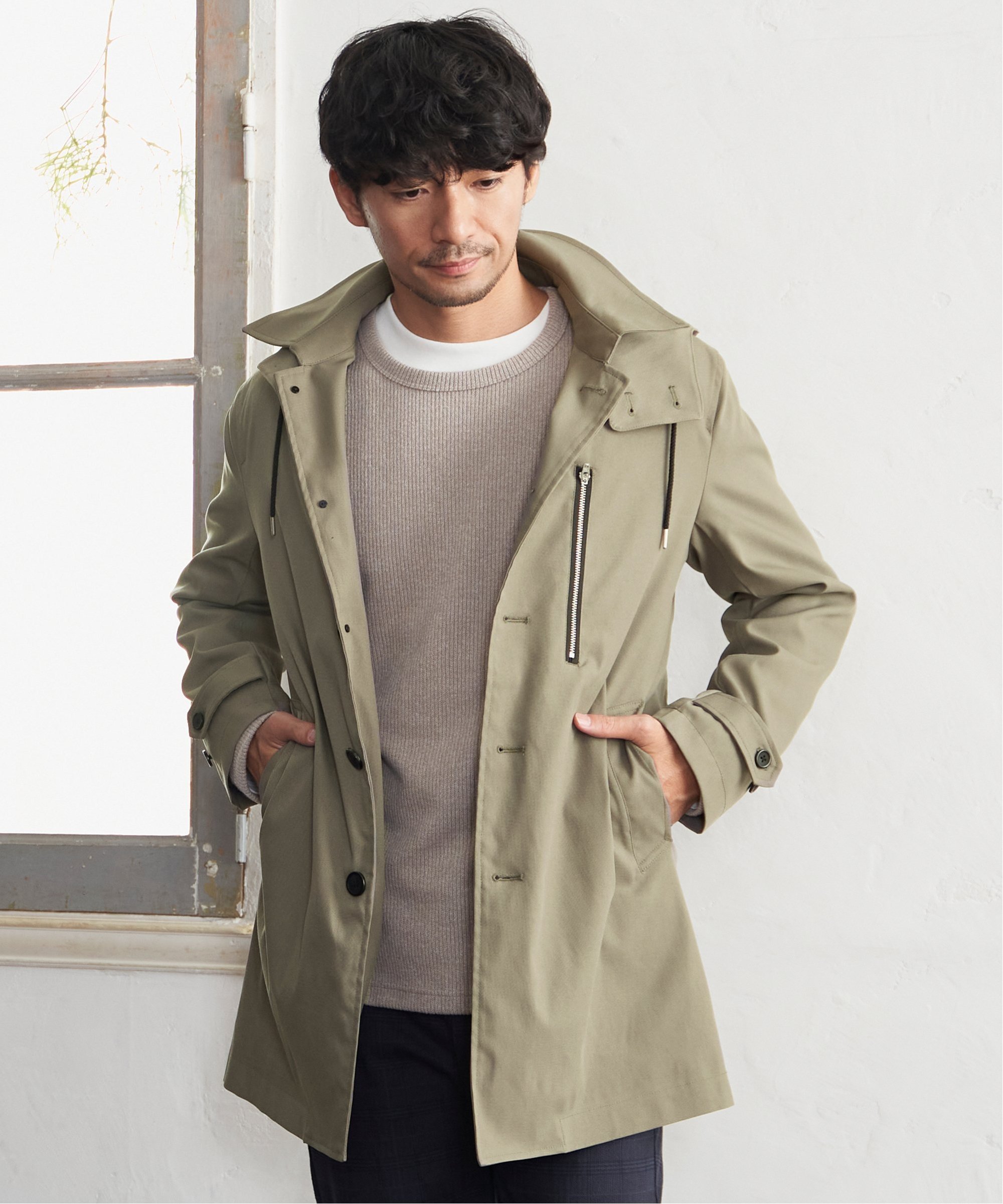 ikka｜2wayライナー付きステンカラーコート | Rakuten Fashion(楽天