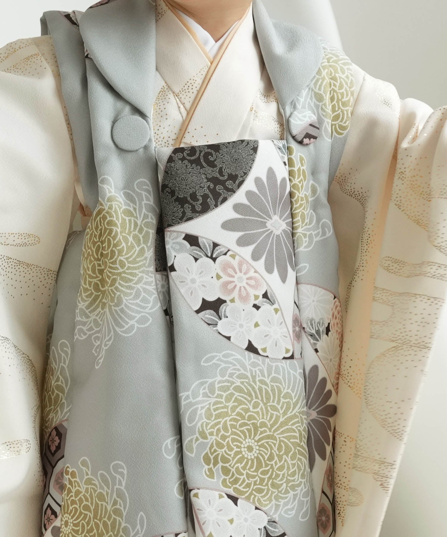 utatane｜ひよこ商店 七五三 着物 3歳 男の子 被布セット ミント七宝