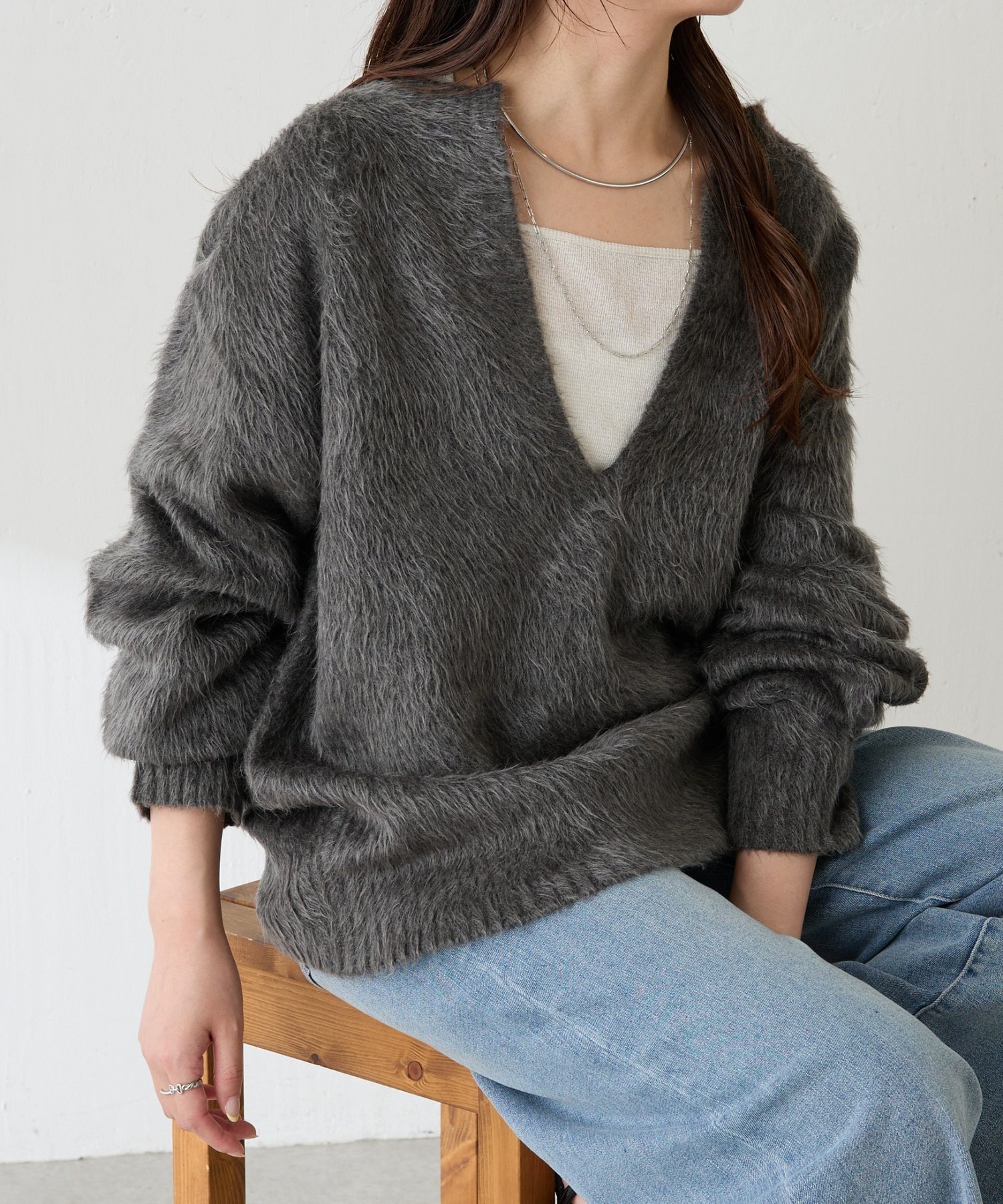 COLLAGE GALLARDAGALANTE｜エアリー深Vニット | Rakuten Fashion(楽天