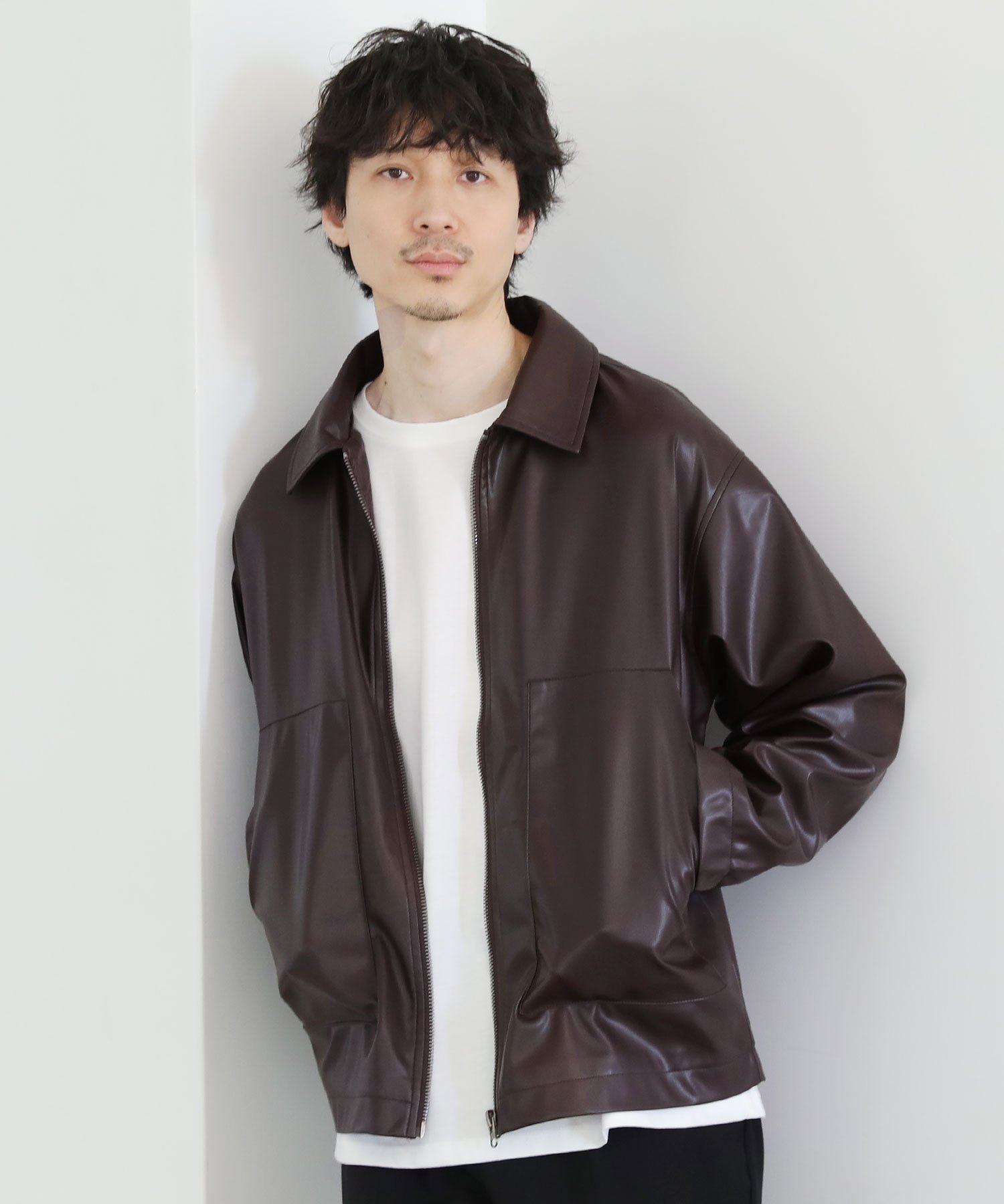 THE CASUAL｜シンセティックレザージップアップブルゾン | Rakuten