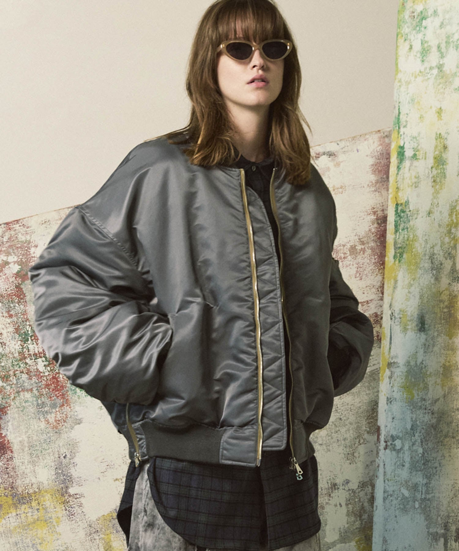 MAISON SPECIAL｜Prime-Over Wool Nylon MA-1 Bomber Jacket | Rakuten