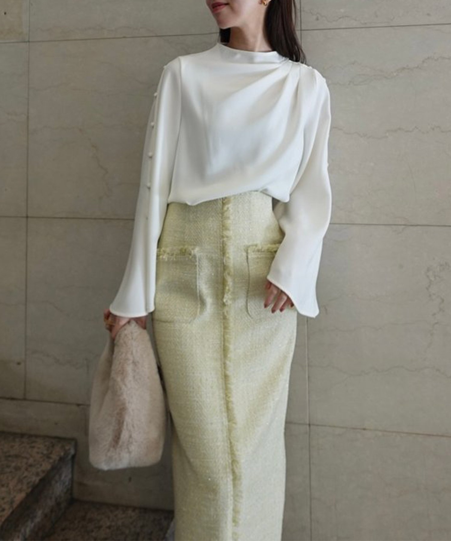 anuans｜フロントポケットツイードスカート | Rakuten Fashion(楽天