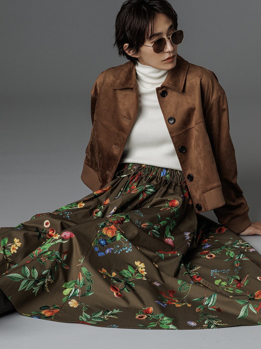 Mila Owen｜ボタニカルウエストゴムギャザーマキシスカート | Rakuten