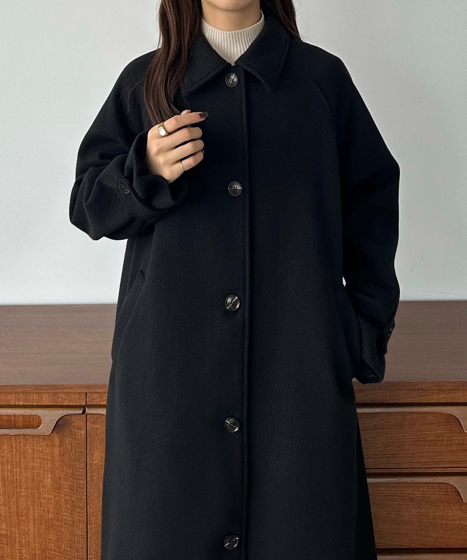 JUNOAH｜callautia ヘリンボーンステンカラーロングコート | Rakuten