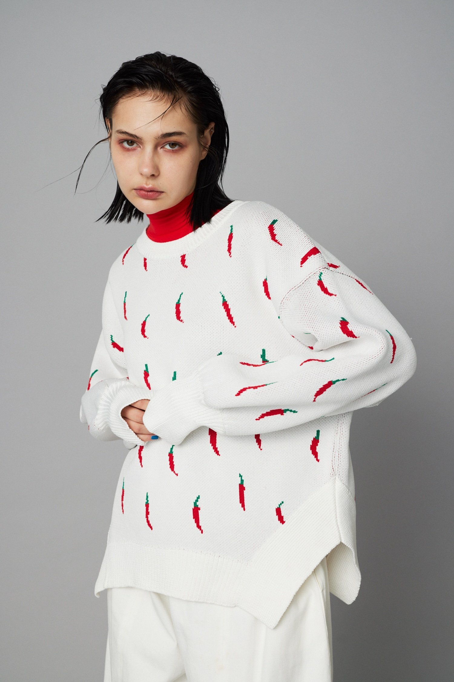 HeRIN.CYE｜Chili pattern knit pullover | Rakuten Fashion(楽天