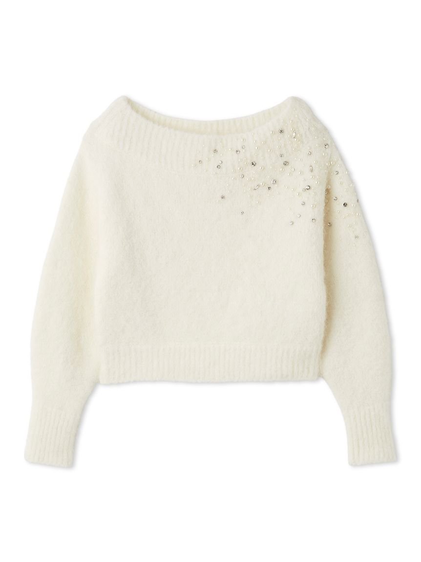 FRAY I.D｜アルパカシャギービジューオフショルニット | Rakuten