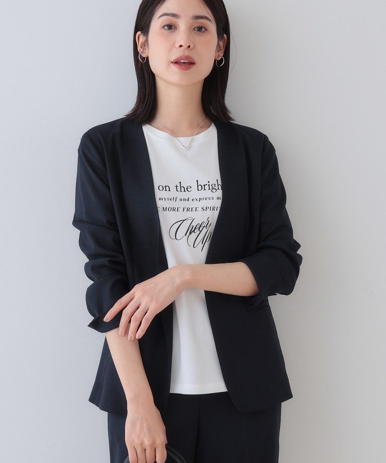 INDIVI｜【こなれSETUP】リネンライクノーカラージャケット | Rakuten