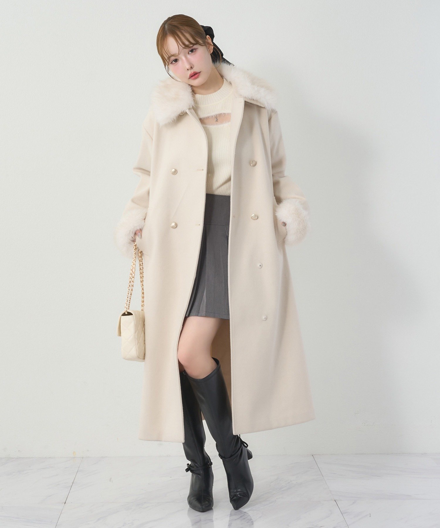 one after another NICE CLAUP｜ファー付マルチロングコート | Rakuten