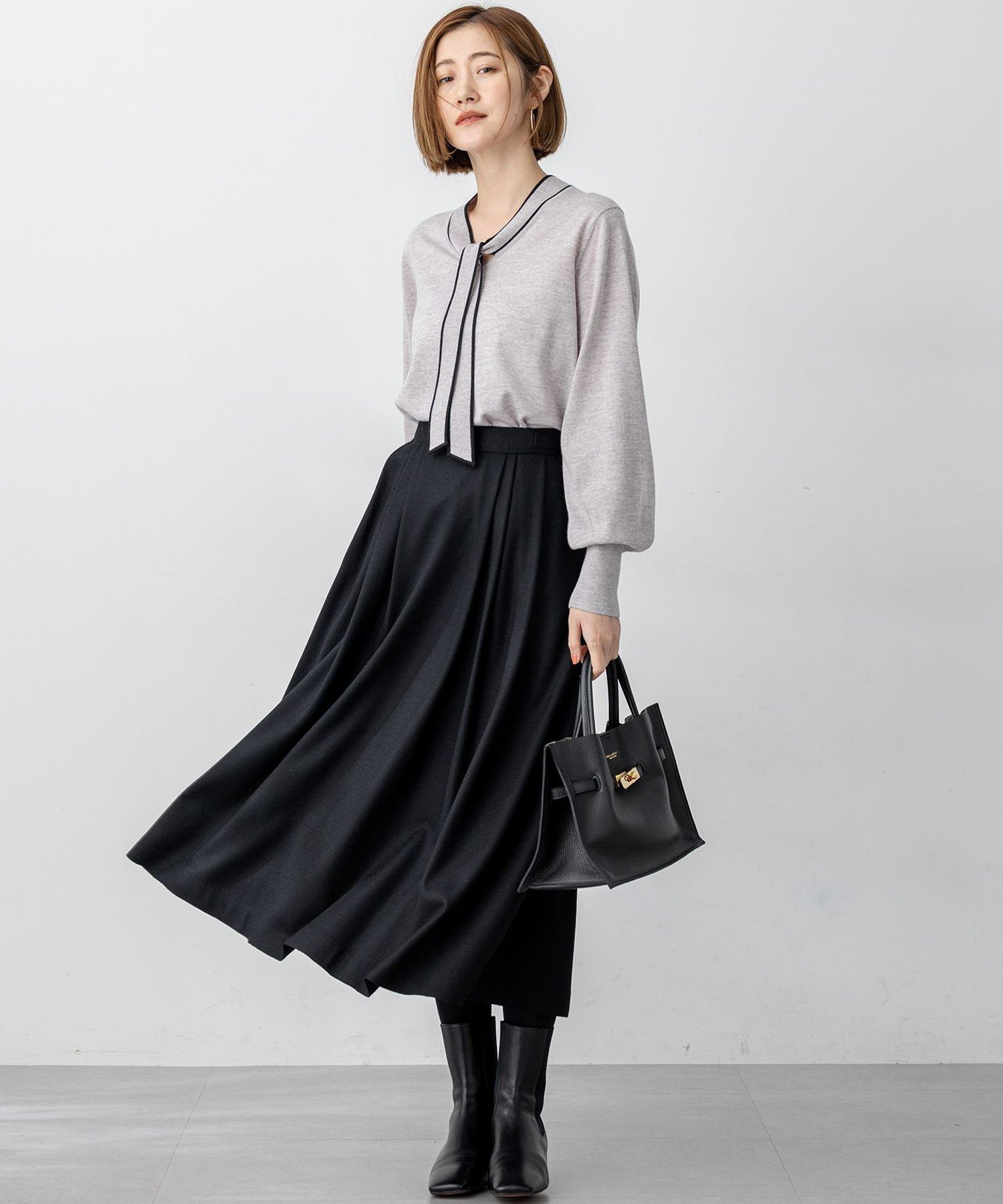 23区｜【洗える】ウーステッドウール ボウタイ ニット | Rakuten