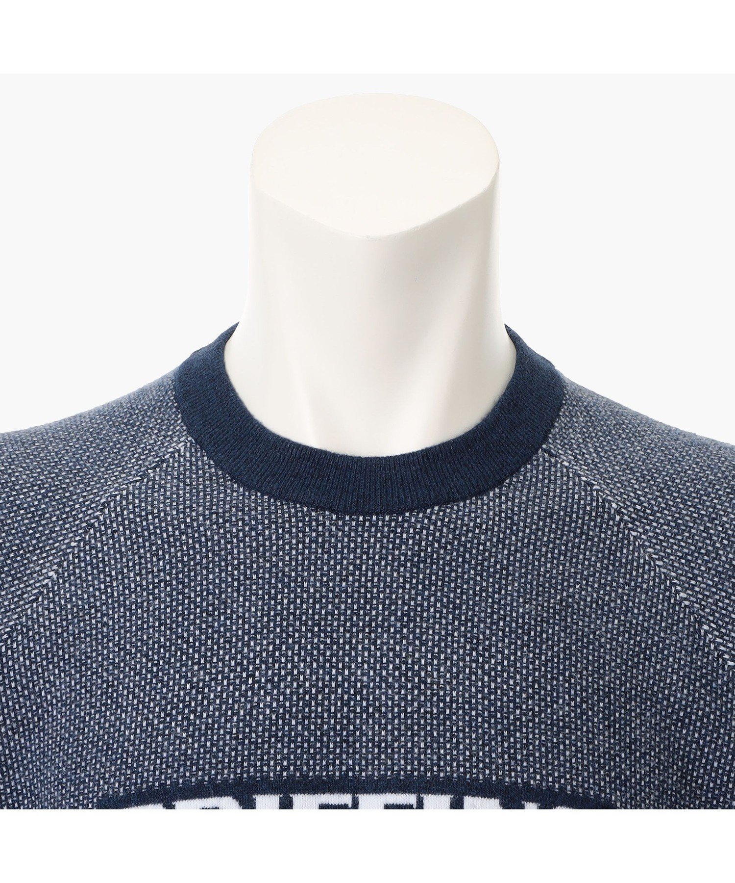 BRIEFING｜メンズ バーズアイ ロゴ クールネック ニット | Rakuten