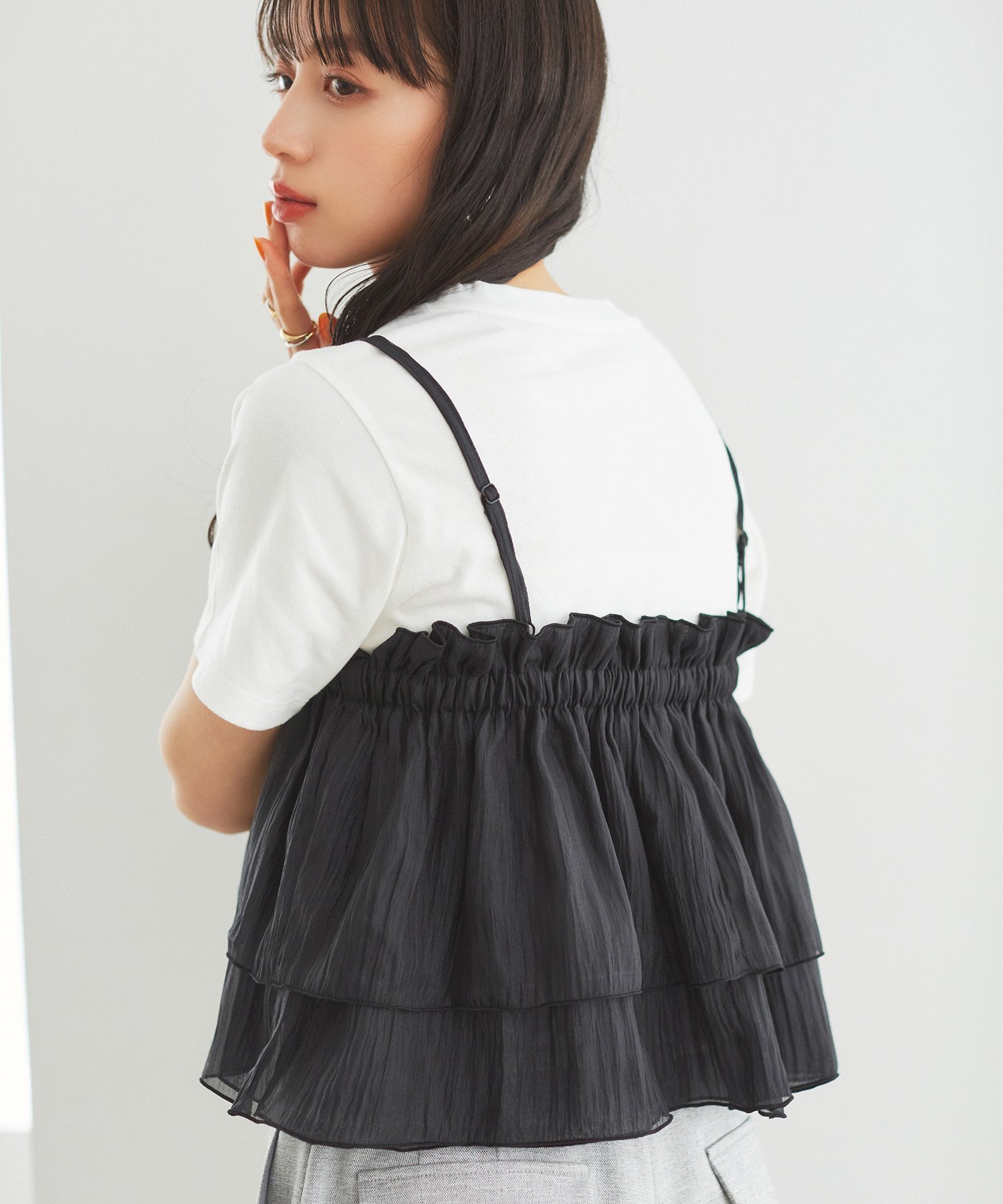 VIS｜【WEB限定】オーガンジーフリルビスチェ | Rakuten Fashion(楽天