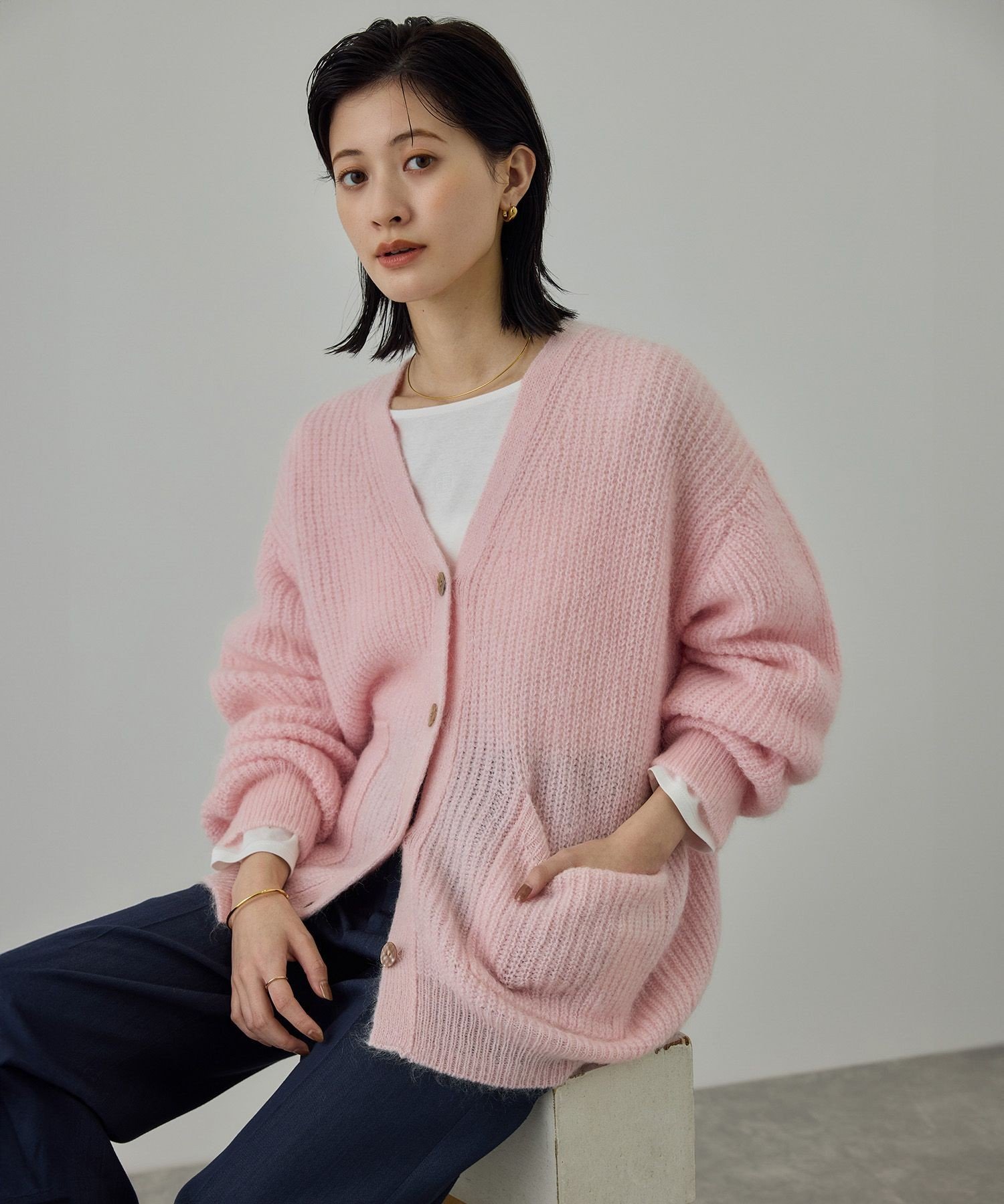 ROPE'｜スーパーキッドモヘヤVネックカーディガン/イージーケア