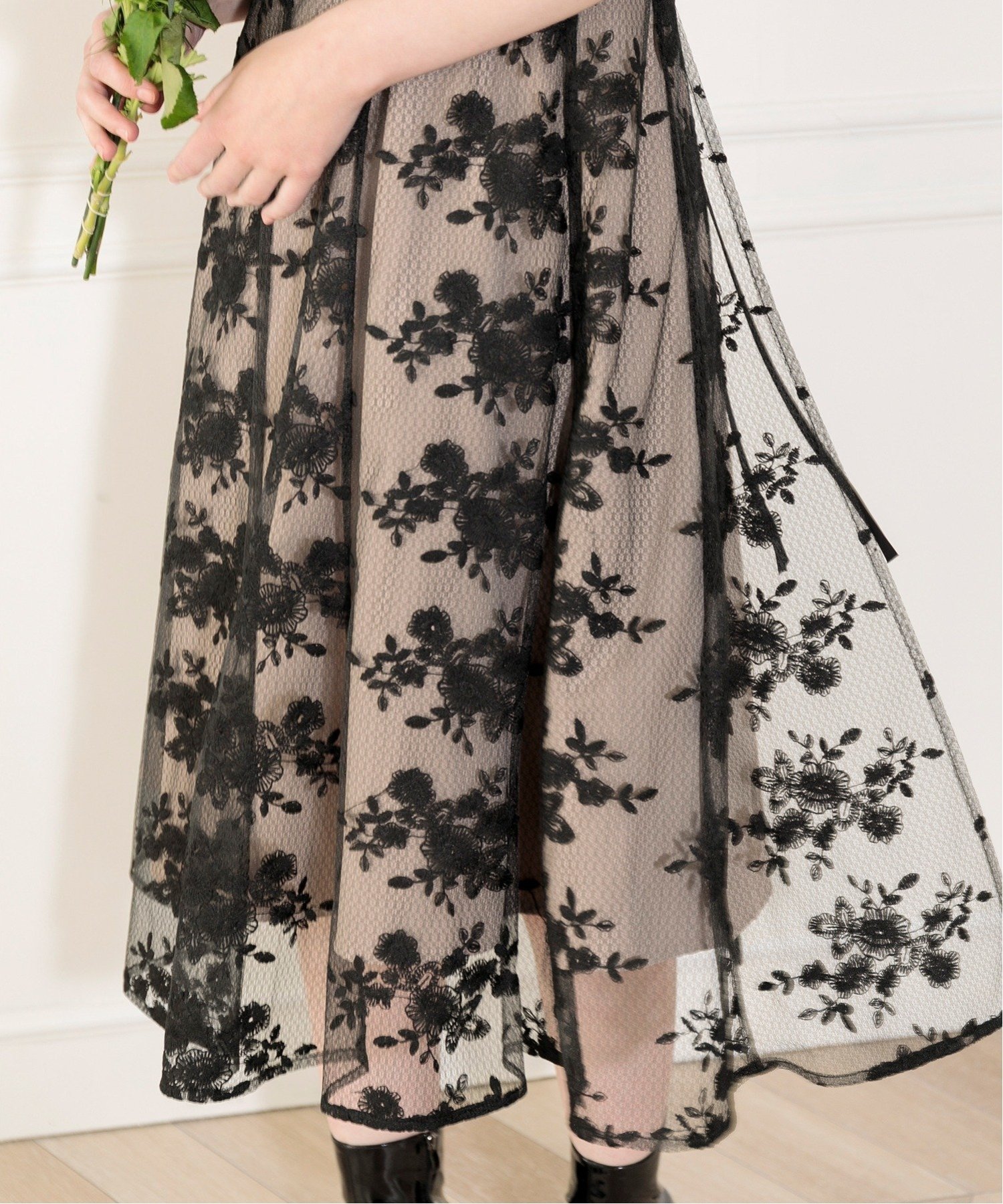 Leja｜LEJA-花柄後ろリボン半袖キャミワンピースセットアップドレス