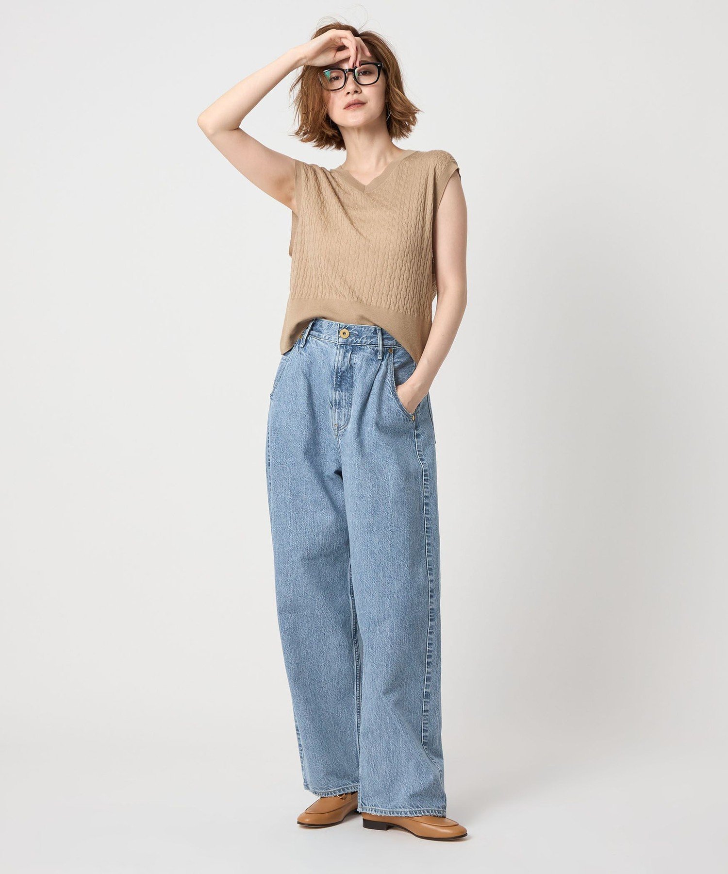 【別注】upper hights for conte タックデニムパンツ UN 別注】＜upper hights for conte＞タックデニムパンツ UN