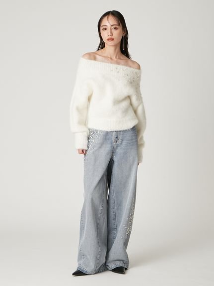 FRAY I.D｜ハイウエストビジューデニム | Rakuten Fashion(楽天