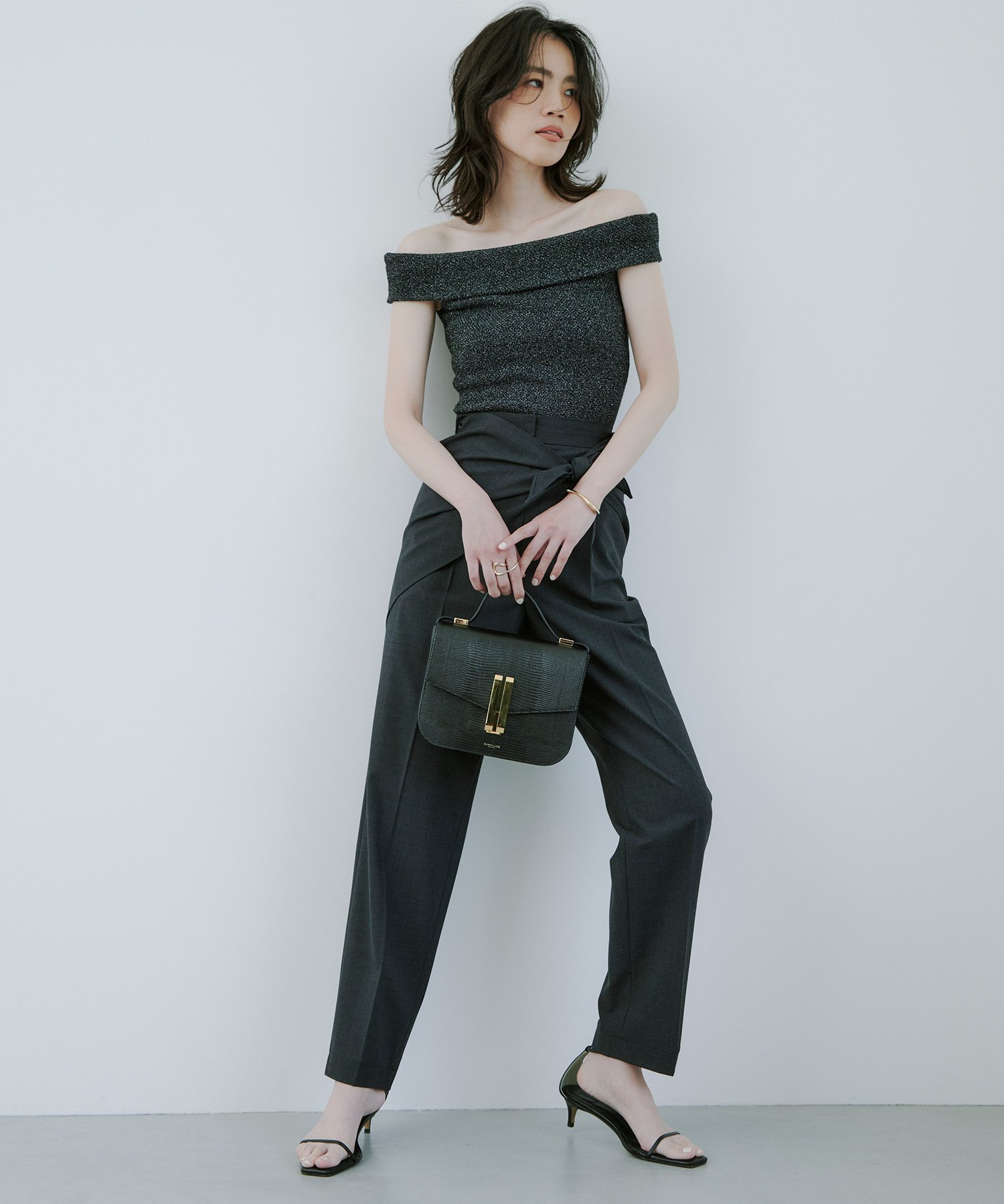 anuans｜ラメオフショルダーニットトップス | Rakuten Fashion(楽天