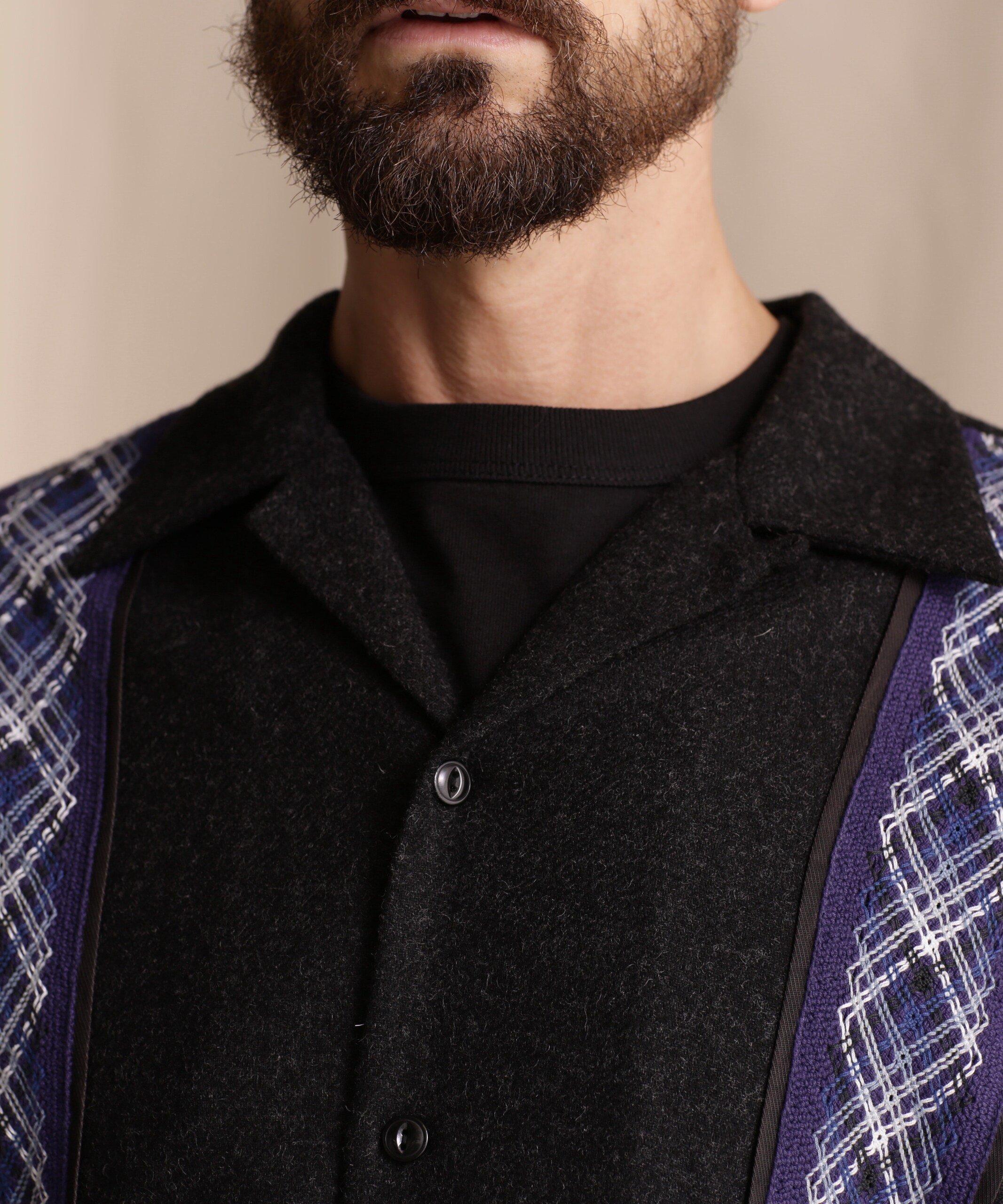 Schott｜LINE 2TONE L/S WOOL SHIRT/ライン2トーン ウールシャツ