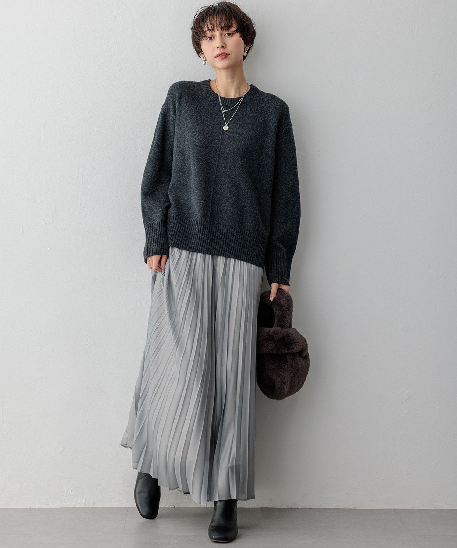 23区｜【洗える】カシミヤブレンド クルーネック ニット | Rakuten