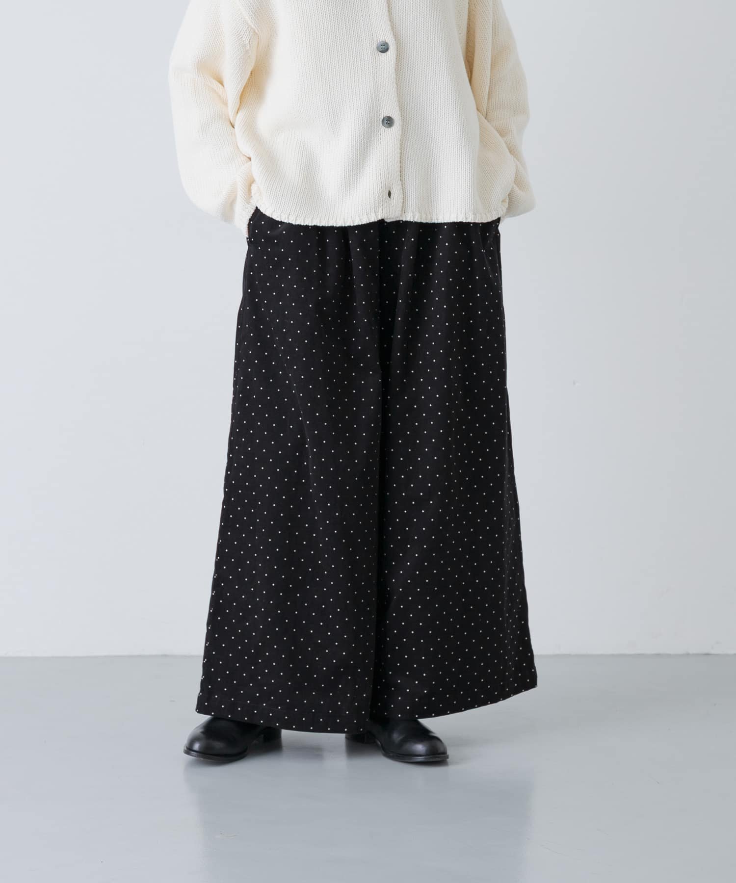 かぐれ｜ドットコーデュロイワイドパンツ | Rakuten Fashion(楽天