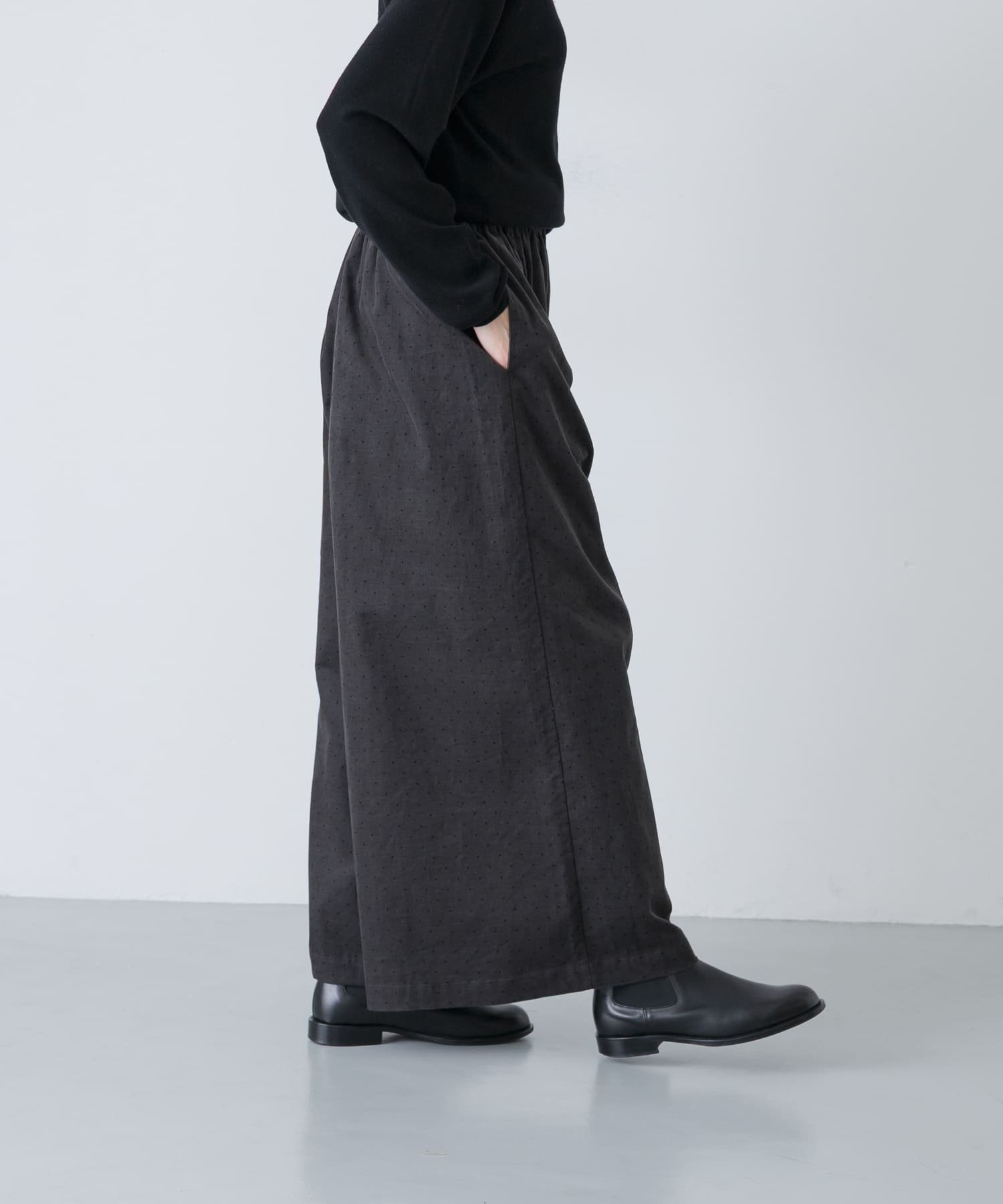 かぐれ｜ドットコーデュロイワイドパンツ | Rakuten Fashion(楽天