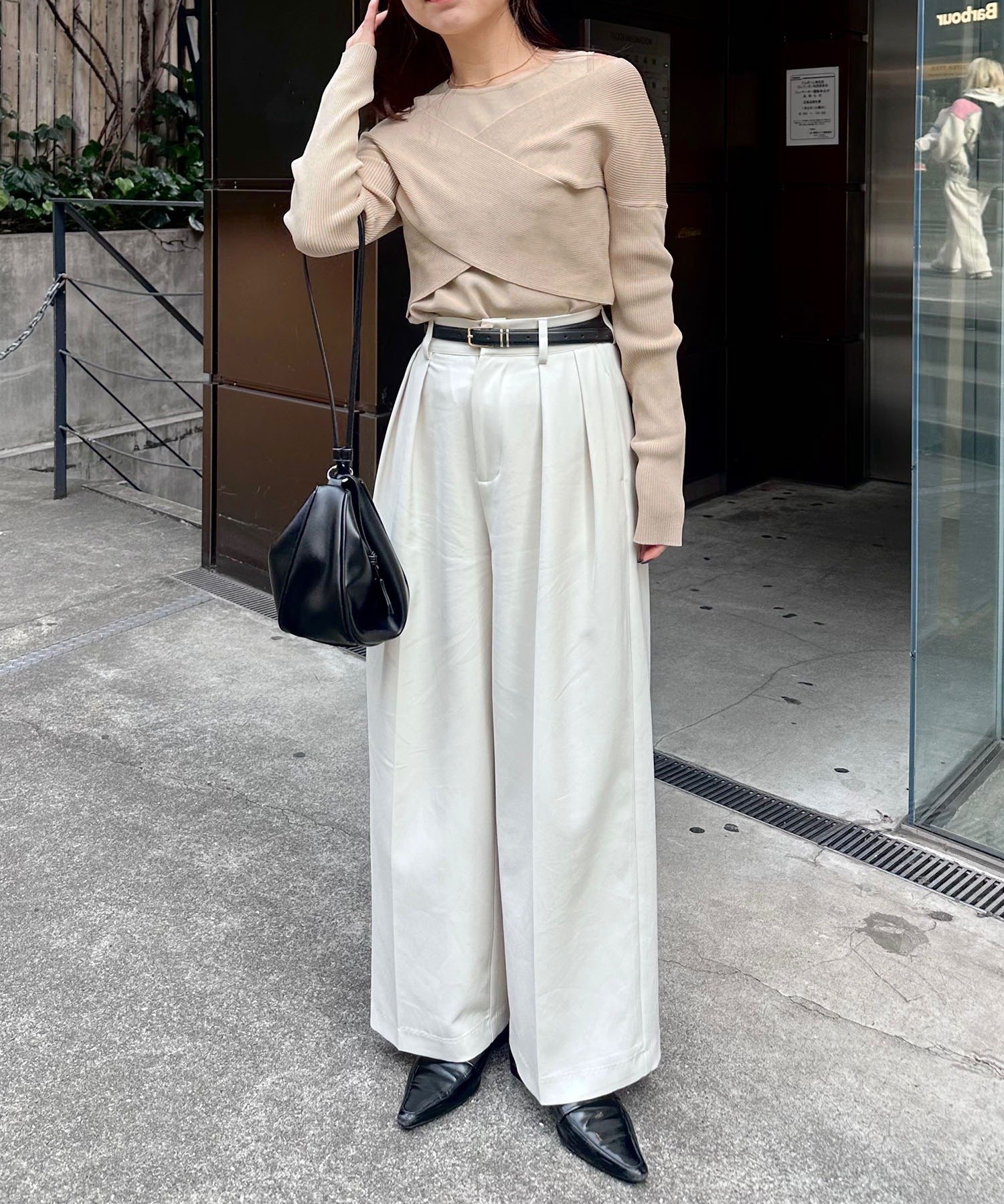 CAPRICIEUX LE'MAGE｜オフショルクロスレイヤードニット | Rakuten