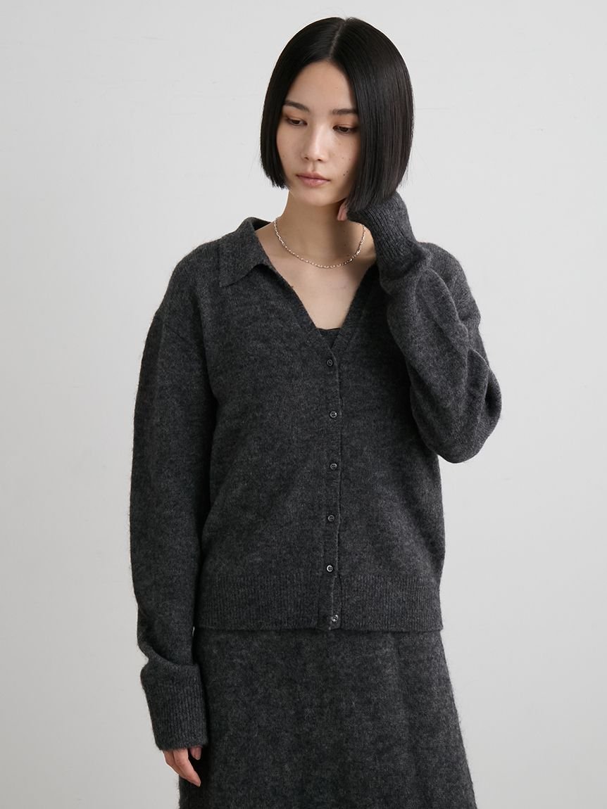 MIESROHE｜アルパカ混シャツニットカーデ | Rakuten Fashion(楽天