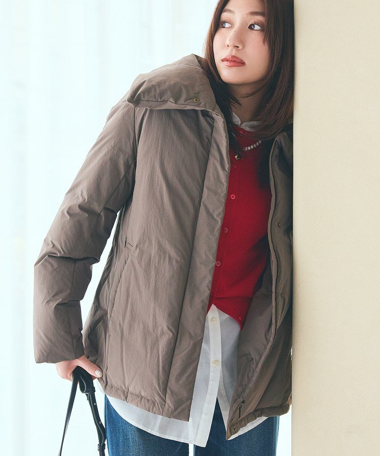 INDIVI｜【撥水/洗える/デザイン衿】ステッチレス ショートダウン