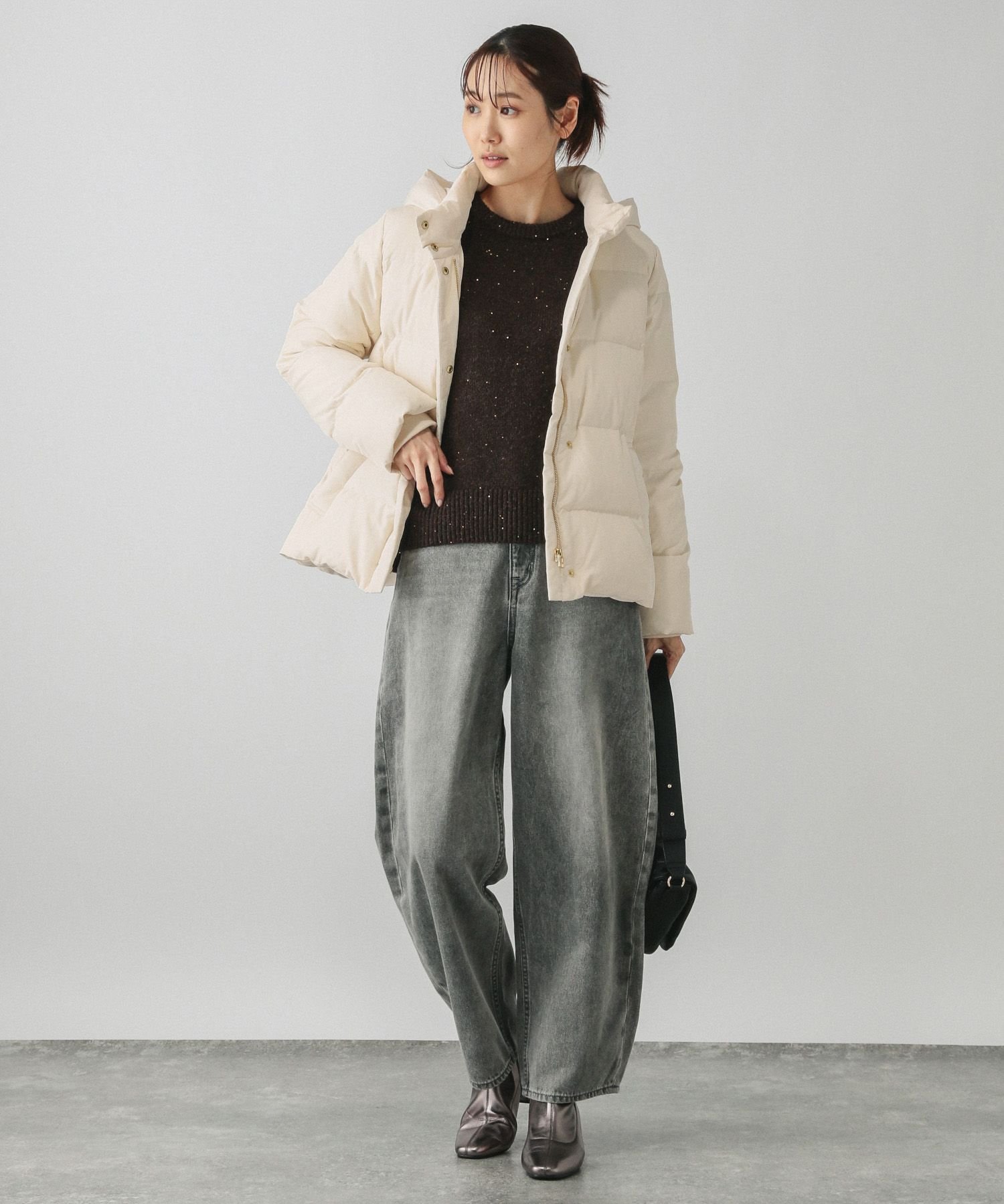 GLOBAL WORK｜ウツクシルエット撥水ダウンフードブルゾン/115525