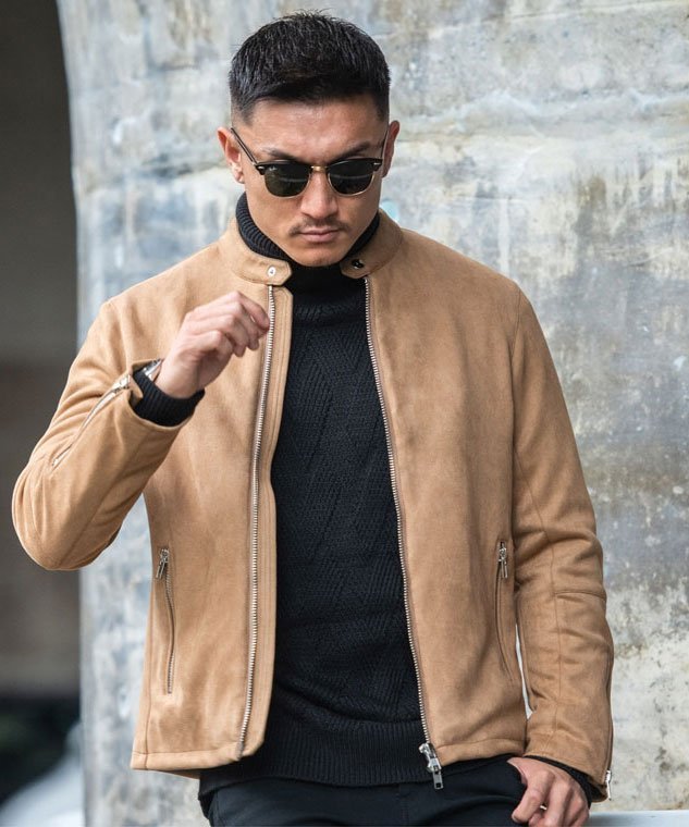 SILVER BULLET｜CavariA スウェードシングルライダースジャケット