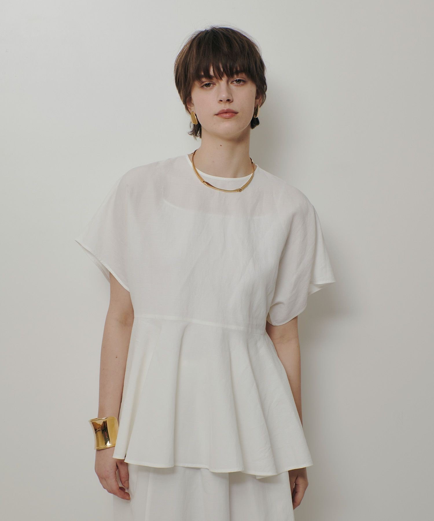 allureville｜リネンラミーペプラムブラウス | Rakuten Fashion(楽天