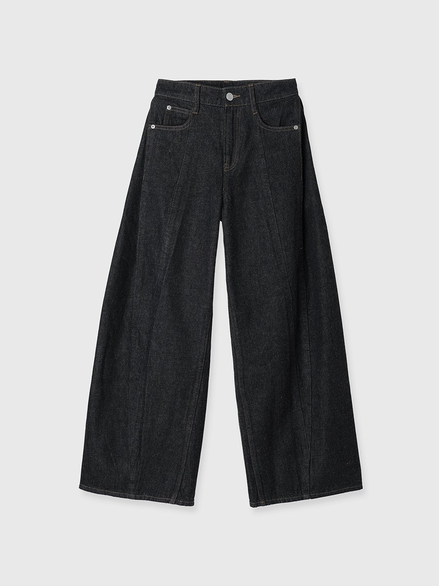 anuans｜サイドタックカジュアルワイドデニム | Rakuten Fashion(楽天