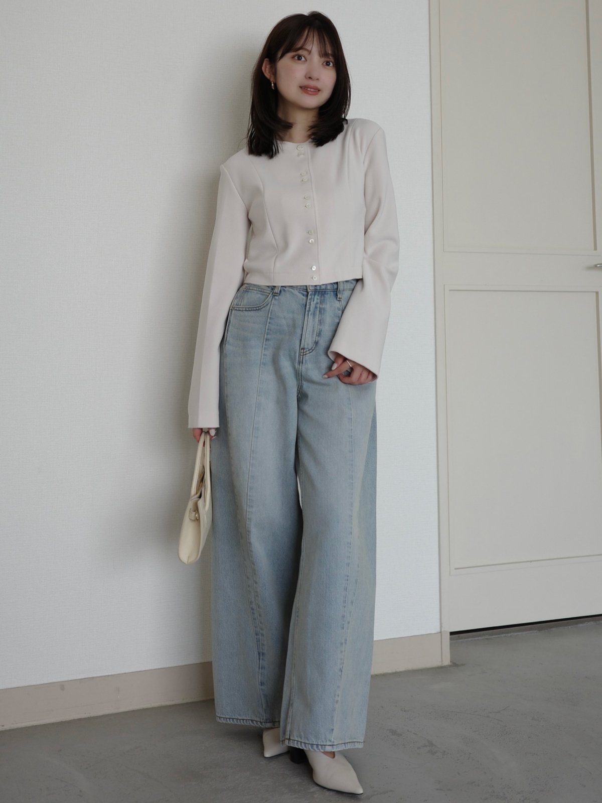 anuans｜サイドタックカジュアルワイドデニム | Rakuten Fashion(楽天