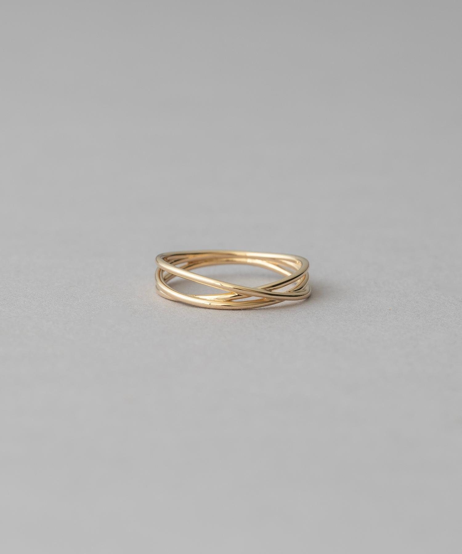 ete｜[レイヤード] K10YG クロス バイカラー リング | Rakuten Fashion