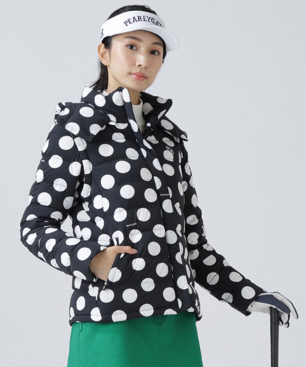 PEARLY GATES｜NYストレッチタフタフーディダウンジャケット <ランダム