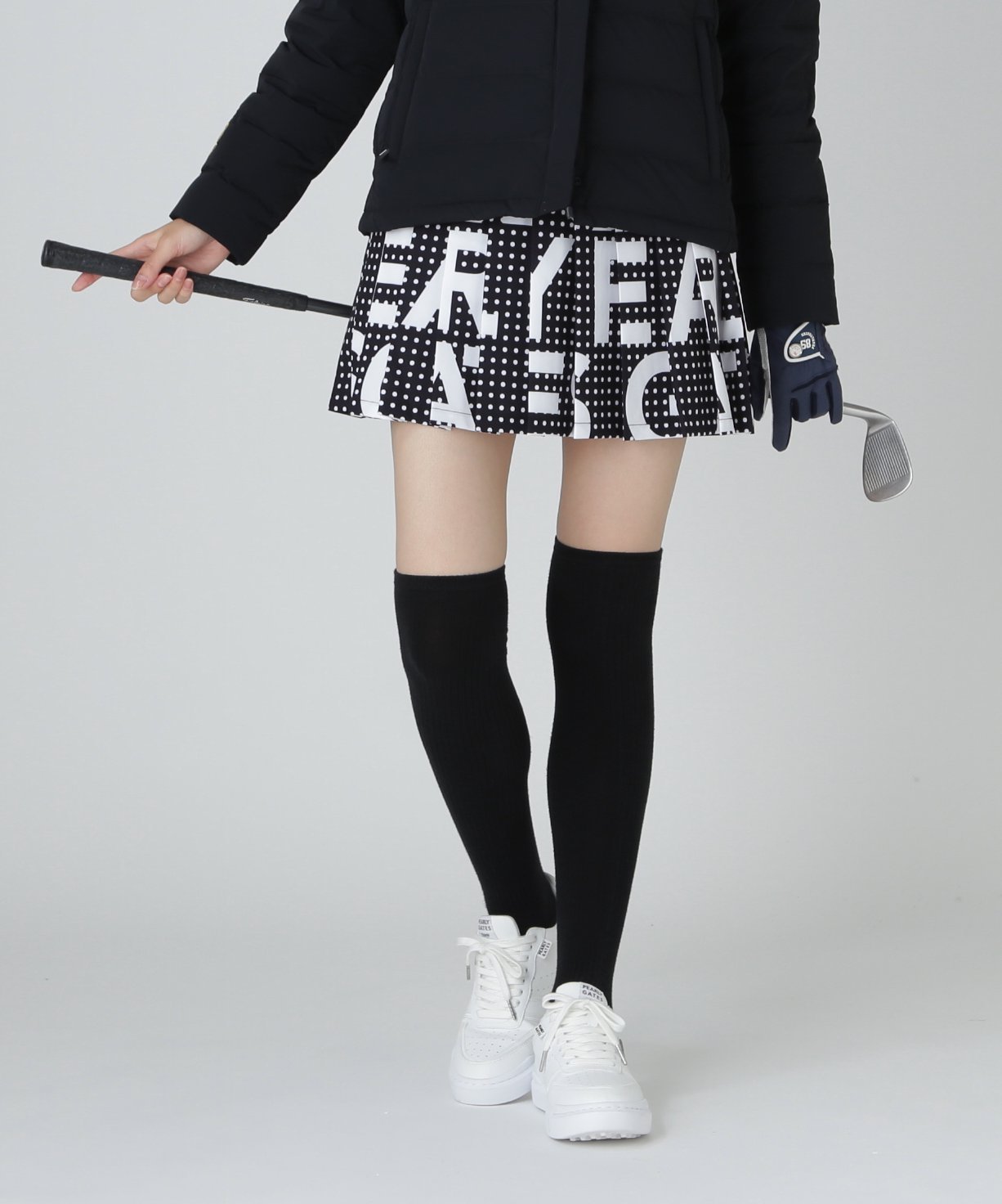 PEARLY GATES｜ドットBIGロゴプリント Peストレッチダブルフェイス