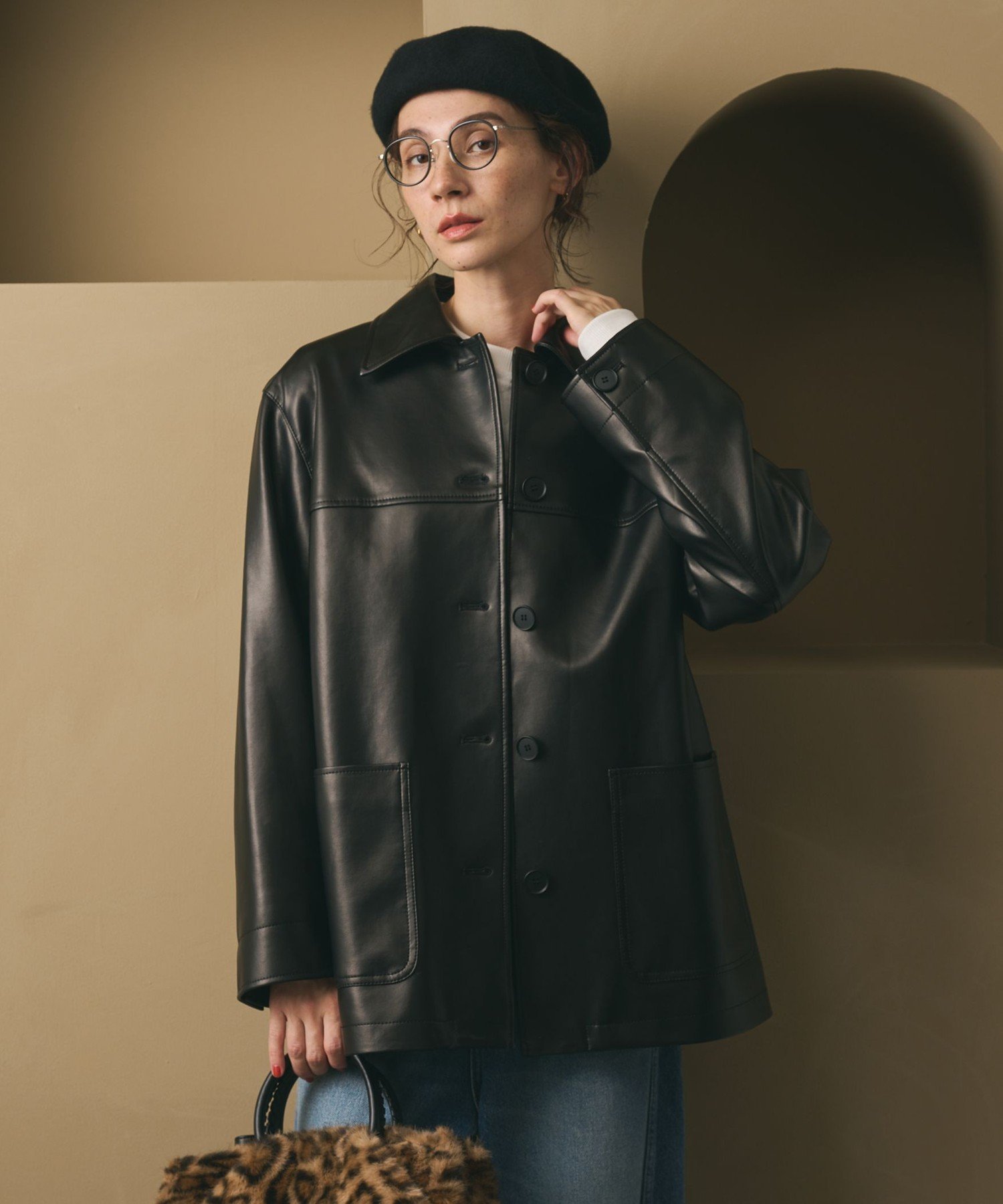 BEAUTY&YOUTH UNITED ARROWS｜レザーライク カバーオール ジャケット