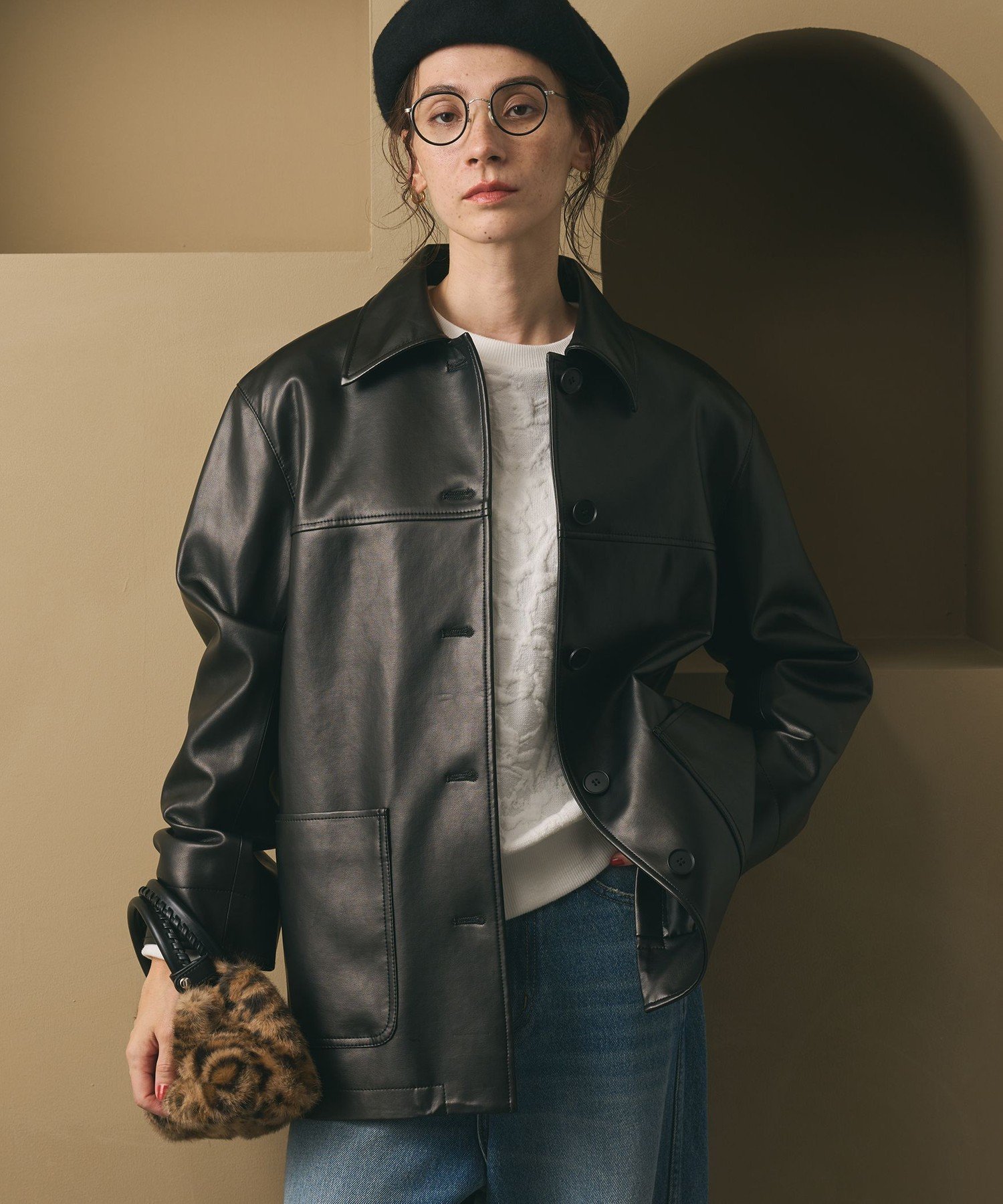 BEAUTY&YOUTH UNITED ARROWS｜レザーライク カバーオール ジャケット