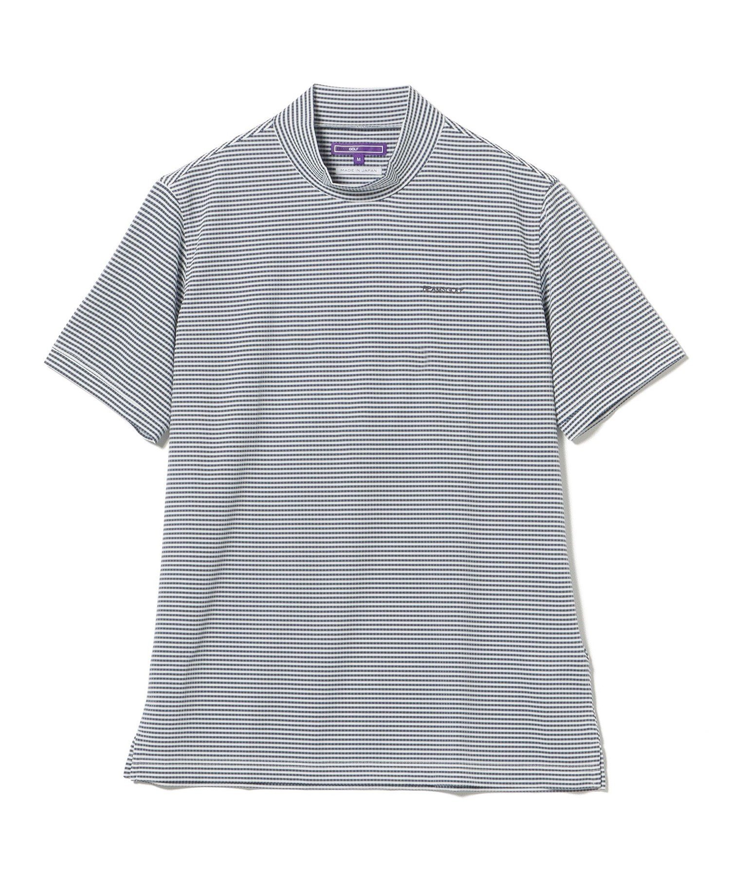 BEAMS GOLF｜PURPLE LABEL / ジャカードボーダー モックネックシャツ