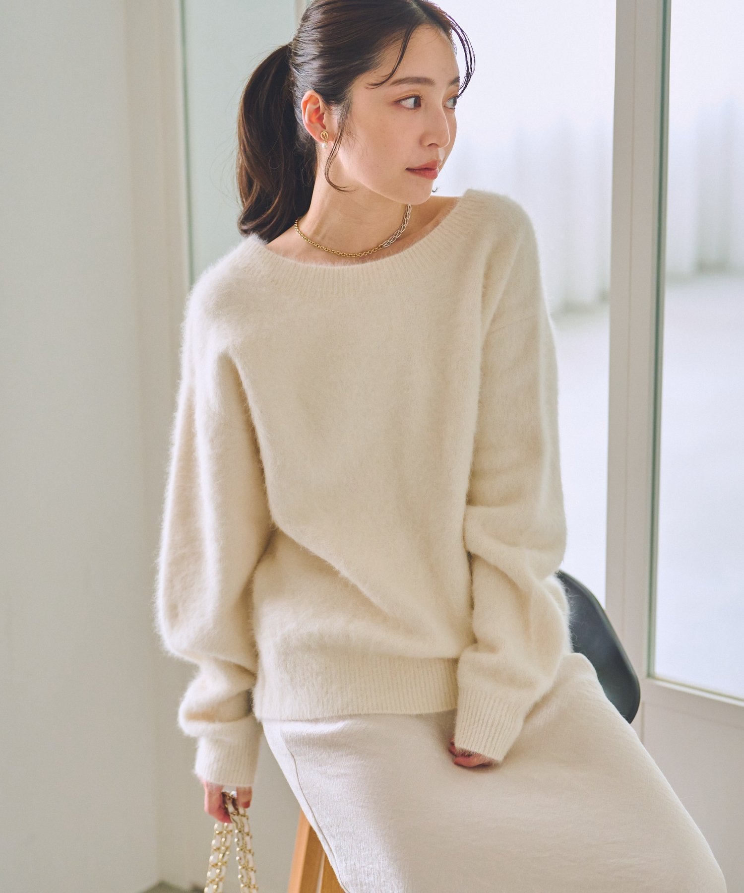 La boutique BonBon｜【今すぐお届け!】ヘアリーウールカシミヤ混