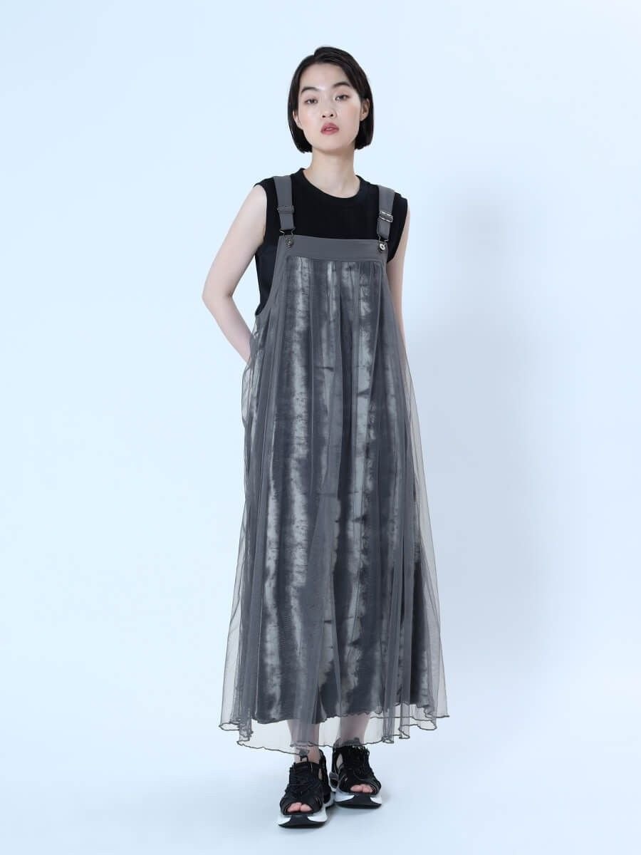 LASUD｜柄レイヤードシアージャンパースカート | Rakuten Fashion(楽天