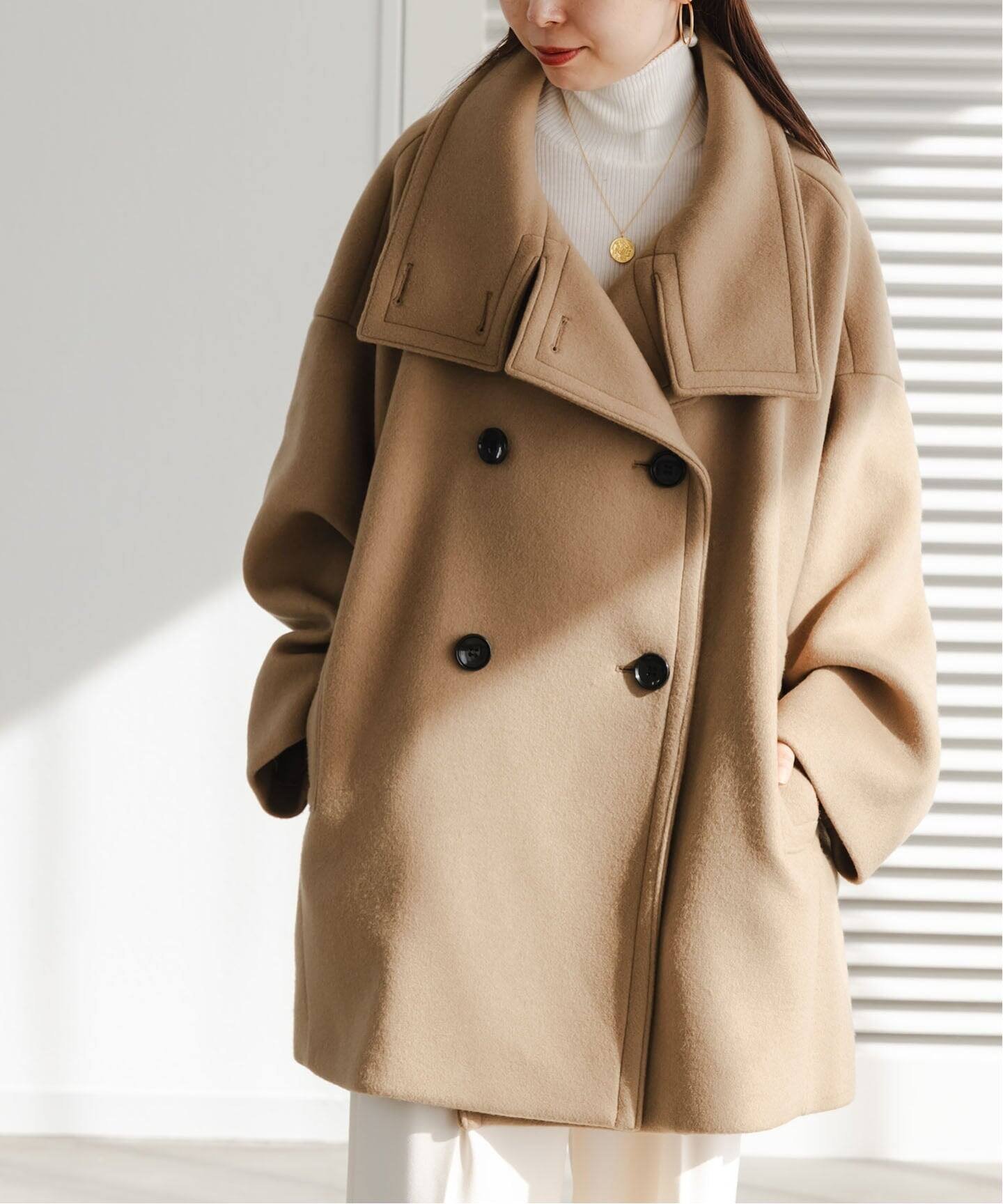 NOBLE｜《追加》スタンドカラーオーバーコート | Rakuten Fashion(楽天