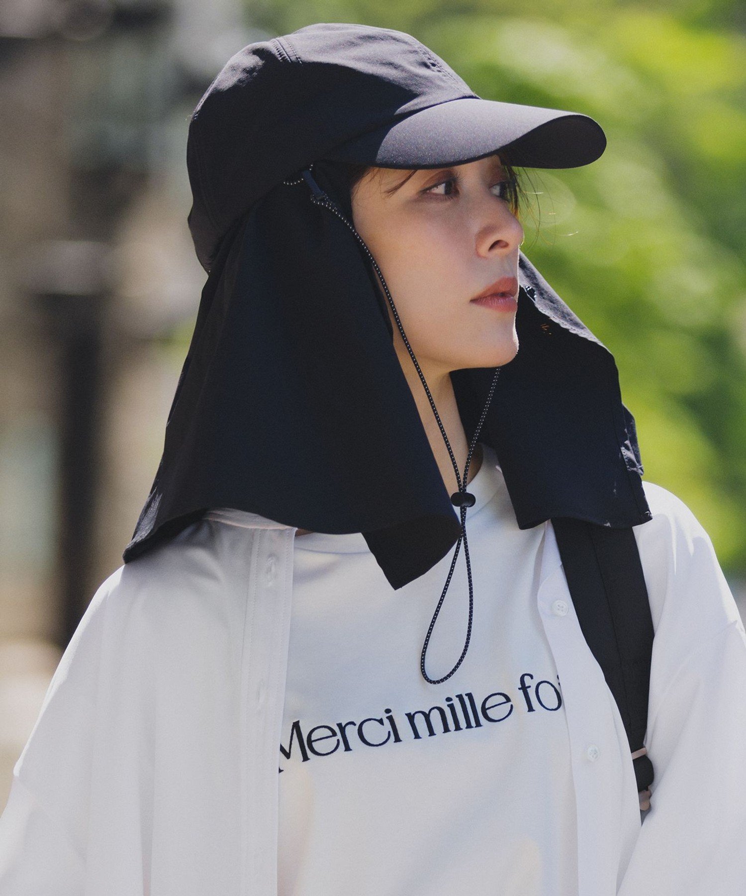 AIGLE｜UVカット 撥水 サンシールドサファリキャップ 2WAY ジェット