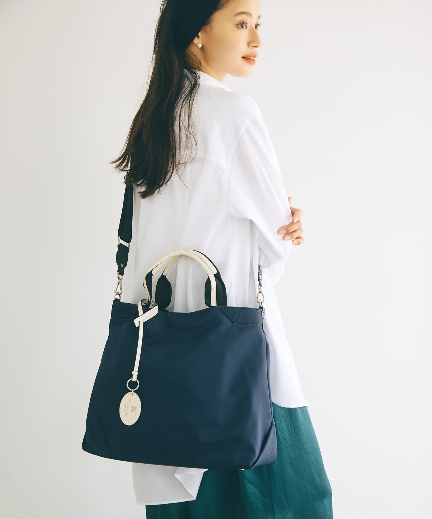 TOPKAPI｜ストライプハンドル ナイロン 2way トート バッグ A4対応