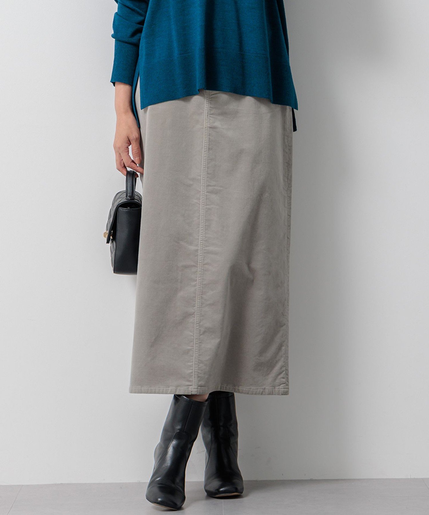 23区｜【洗える】23区DENIM ベルベットストレッチ Aライン スカート