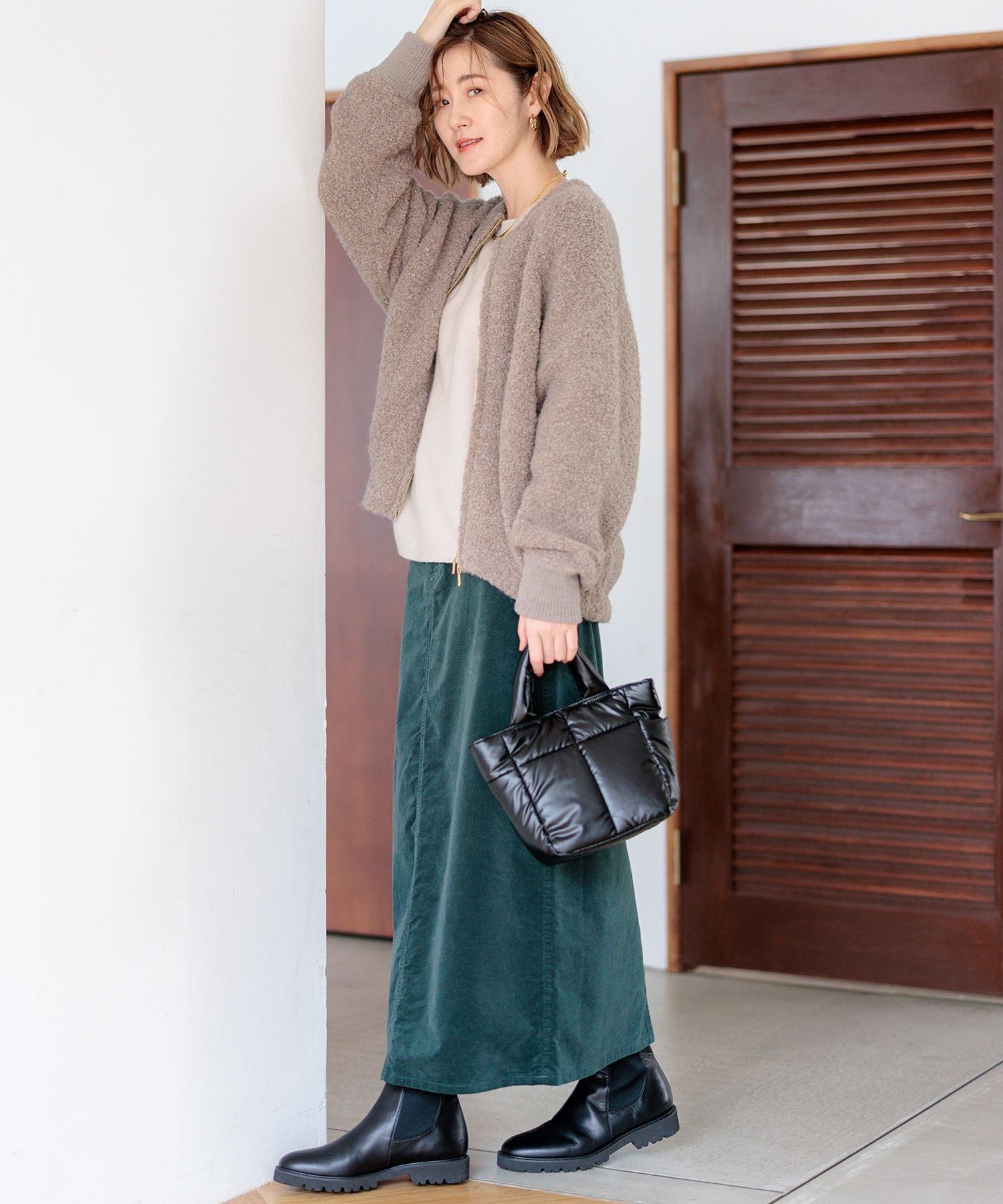 23区｜【洗える】23区DENIM ベルベットストレッチ Aライン スカート