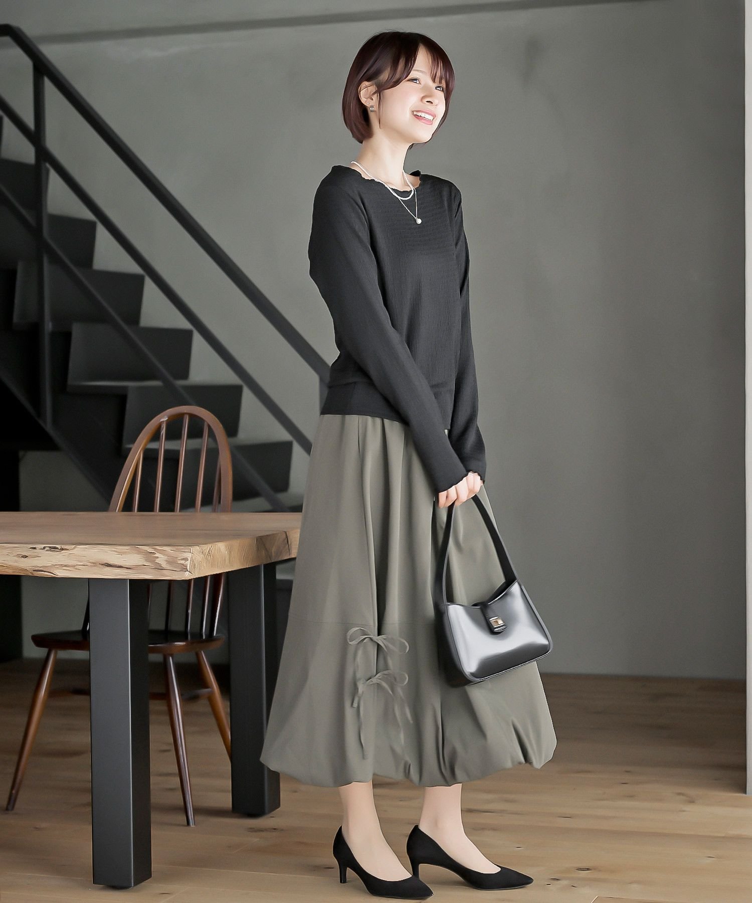 rps｜サイドリボンバルーンロングスカート | Rakuten Fashion(楽天