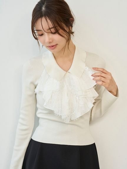 SNIDEL｜Sustainableレイヤードラッフルニットプルオーバー | Rakuten