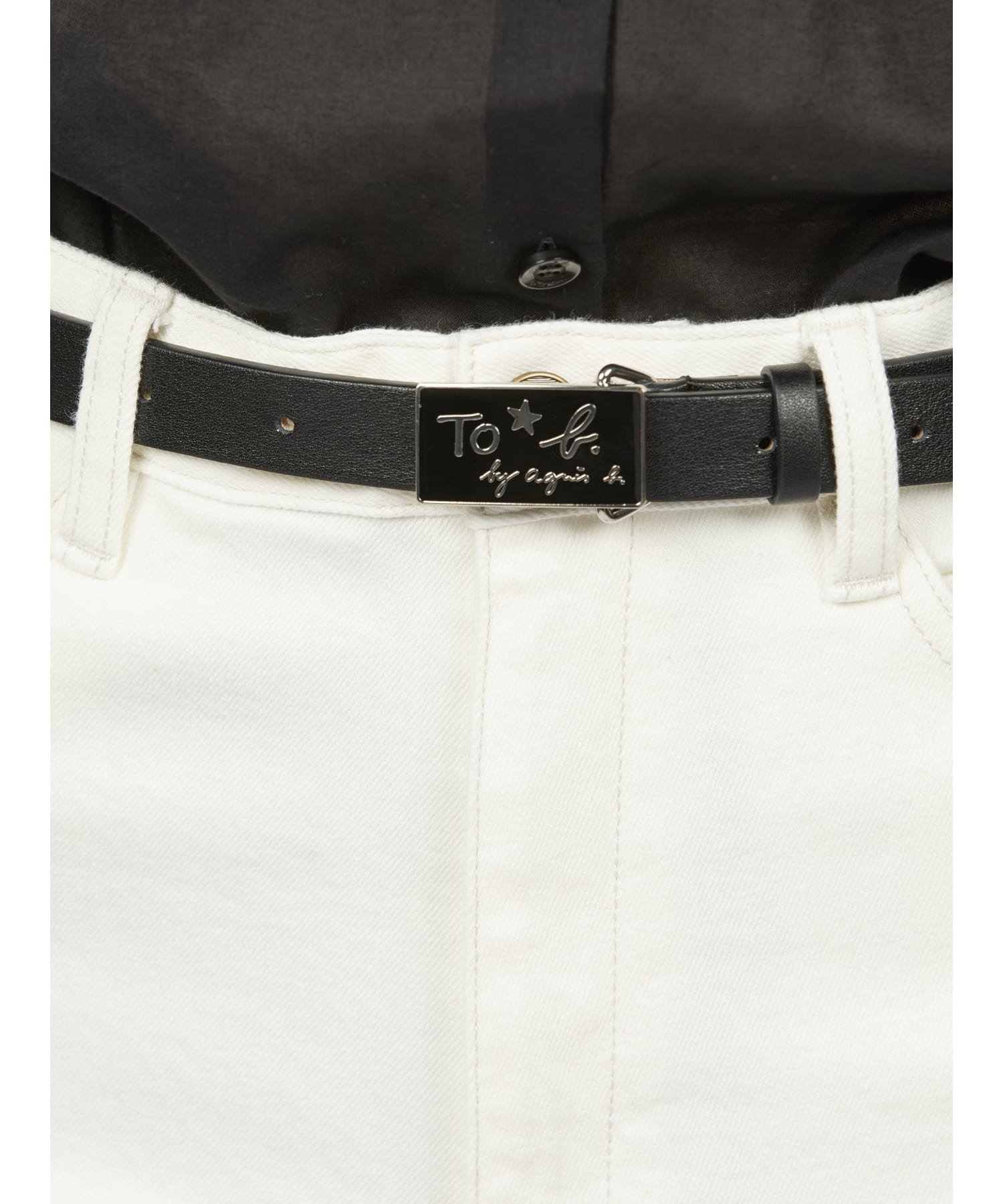 agnes b.｜ロゴバックル レザー ベルト | Rakuten Fashion(楽天