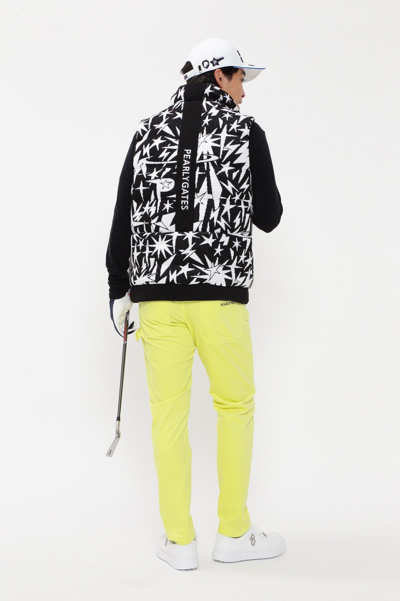 PEARLY GATES｜ECOLILYニットジャガードフルジップダウンベスト <ギザ