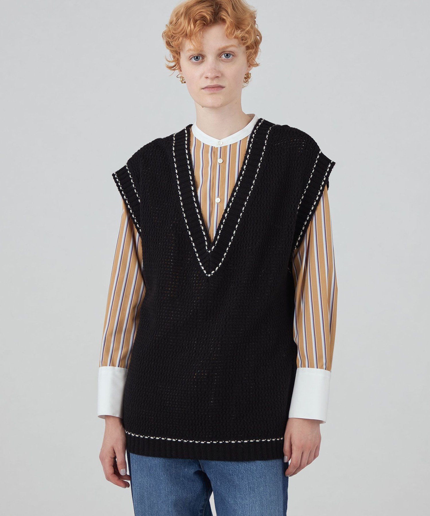 TOMORROWLAND｜【WEB・一部店舗限定】ウールメッシュ Vネックベスト